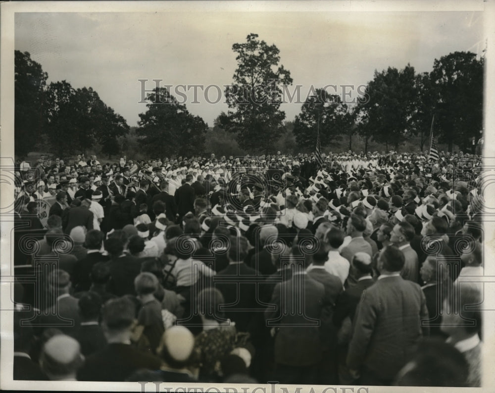 1932 Press Photo Striking miners at funeral of man shot by Natl guard at Pawnee