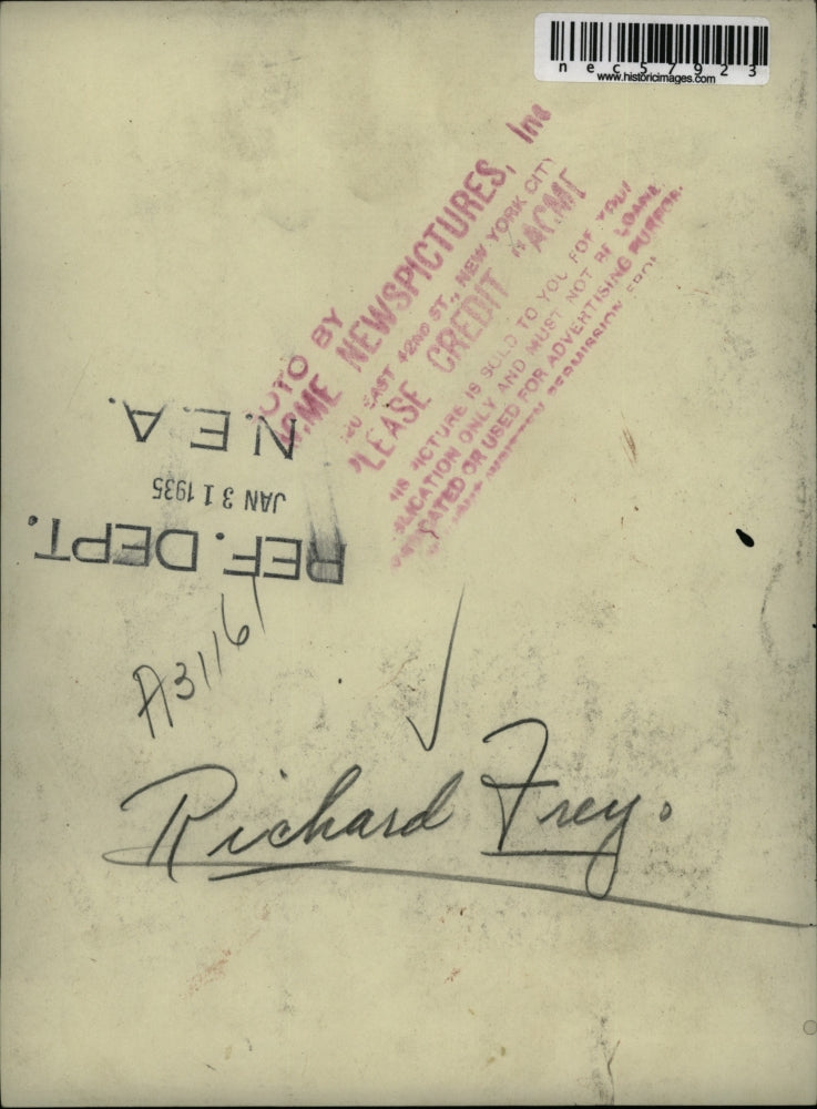 1935 Press Photo Richard Frey Holding Playing Cards - nec57923