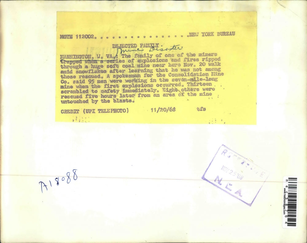 1968 Press Photo Mannington W. Virginia coal mine blast, deaths