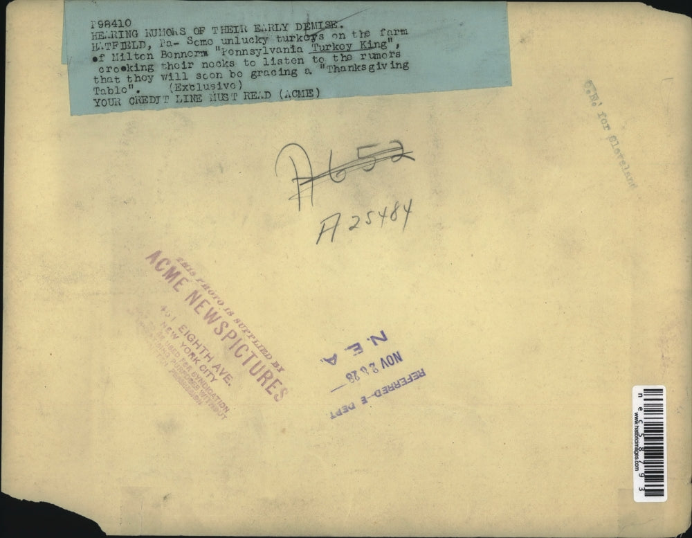 1928 Press Photo Farm of Milton Bonnors "Pennsylvania Turkey King"