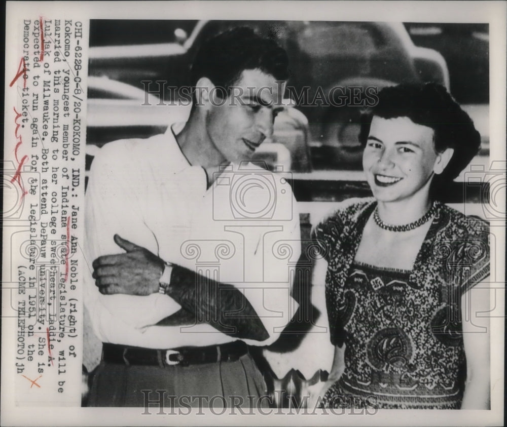 1949 Press Photo Jane Ann Noble Youngest Member Indiana State Legislature