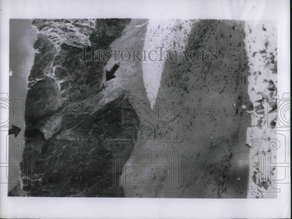 1955 Press Photo Mirror Lake Wyoming Granite Cliff United Airlines Crash Kill 65