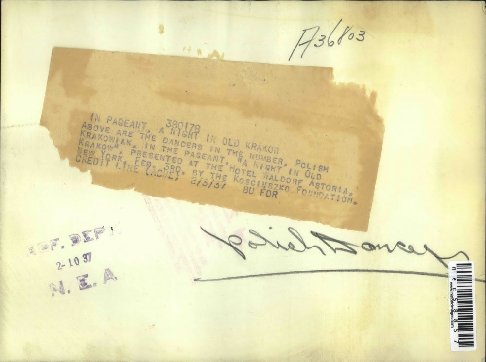 1937 Press Photo Polish Dancers in NY "A Night In Krakow"