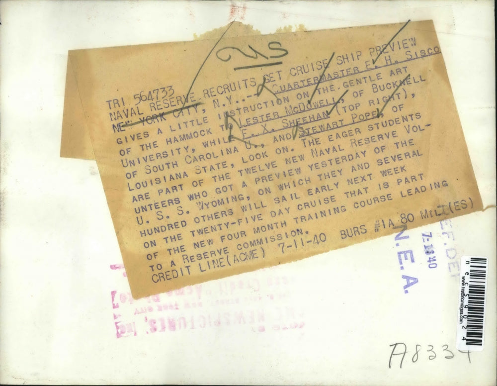 1940 Press Photo EH Sisco, Lester McDowell, FX Sheehan, S Pope, Naval Reserve