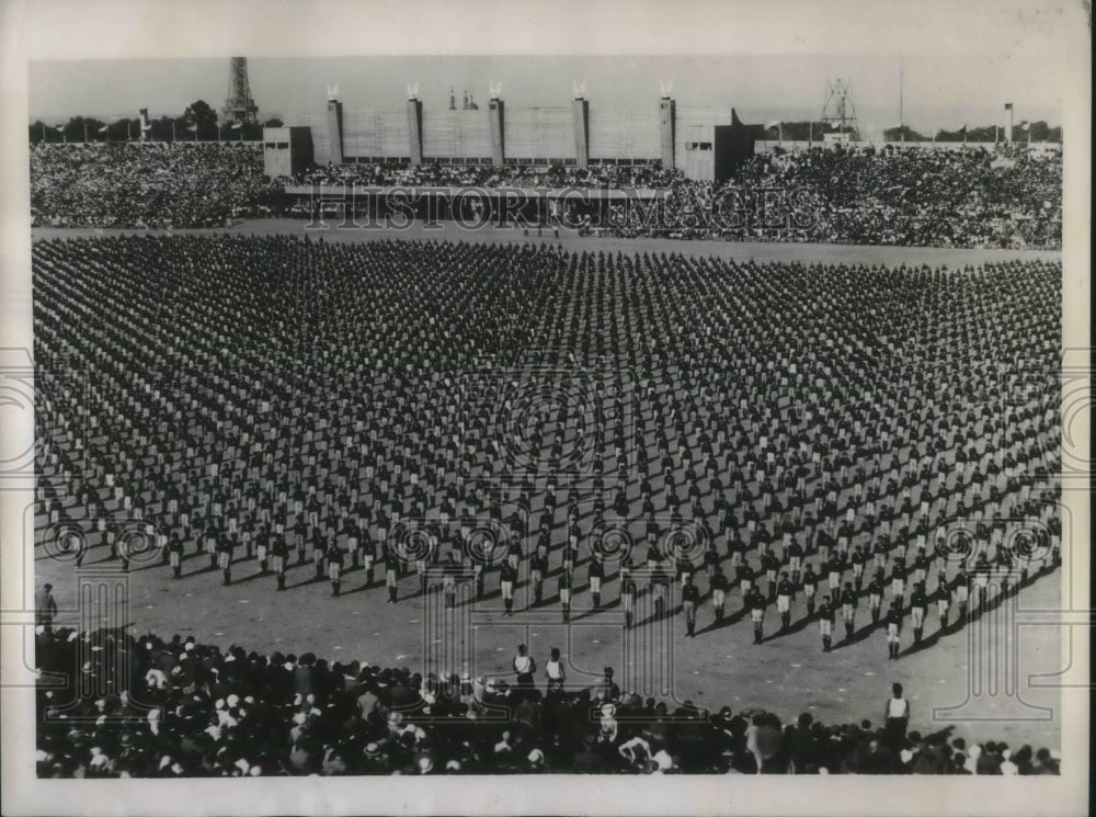 1938 Press Photo Tenth Annual Sokol Congress training for Gala Festivities.