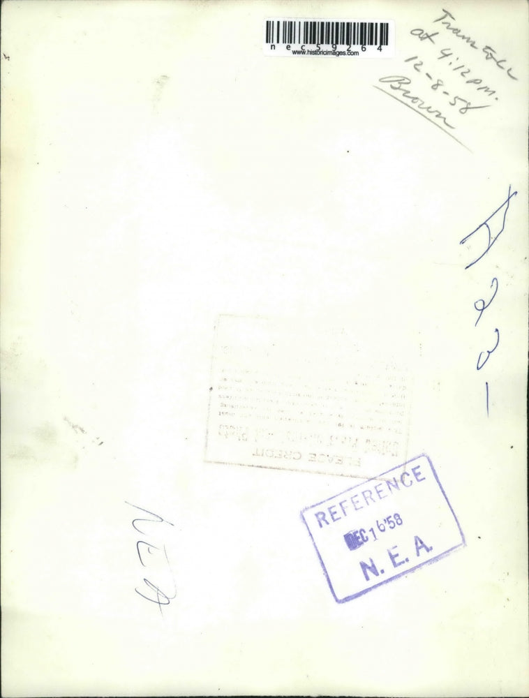 1958 Press Photo Big and small of the canine world, Great Dane with chihuhua