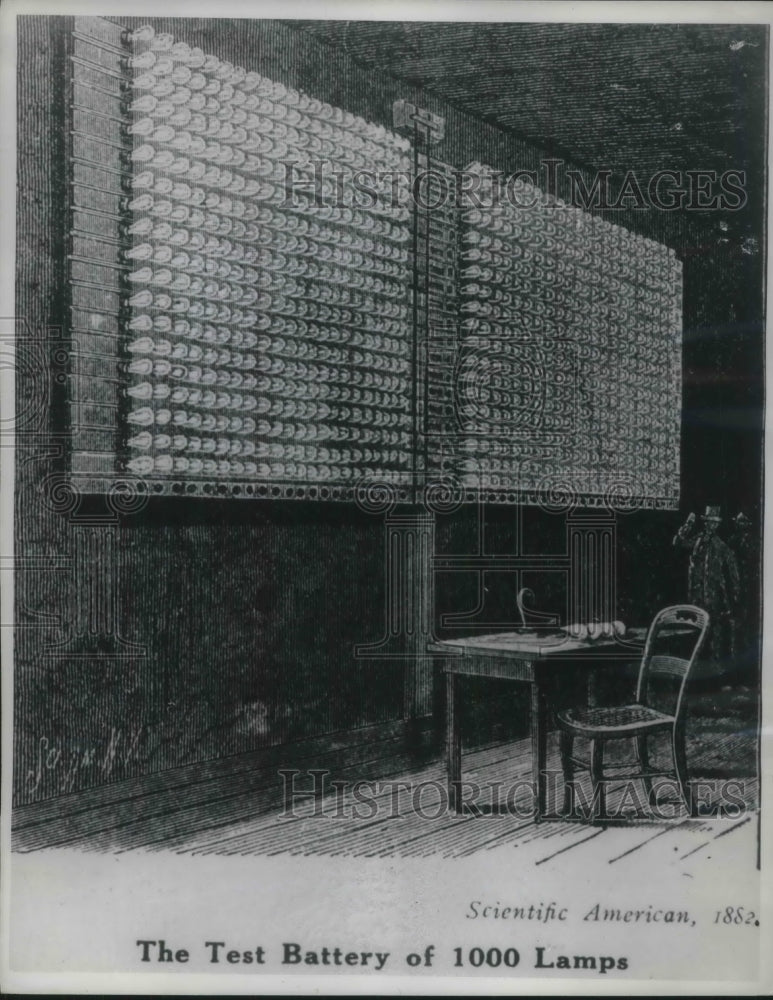 1960 Press Photo The Test Battery of 1000 lamps - nec59270