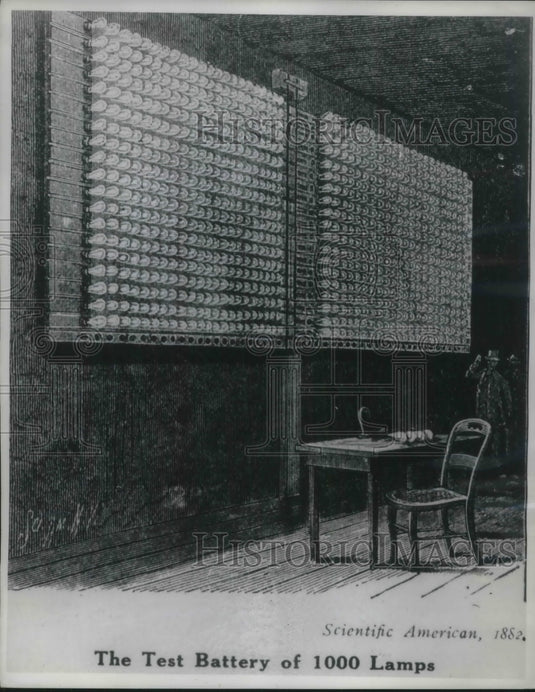 1960 Press Photo The Test Battery of 1000 lamps - nec59270