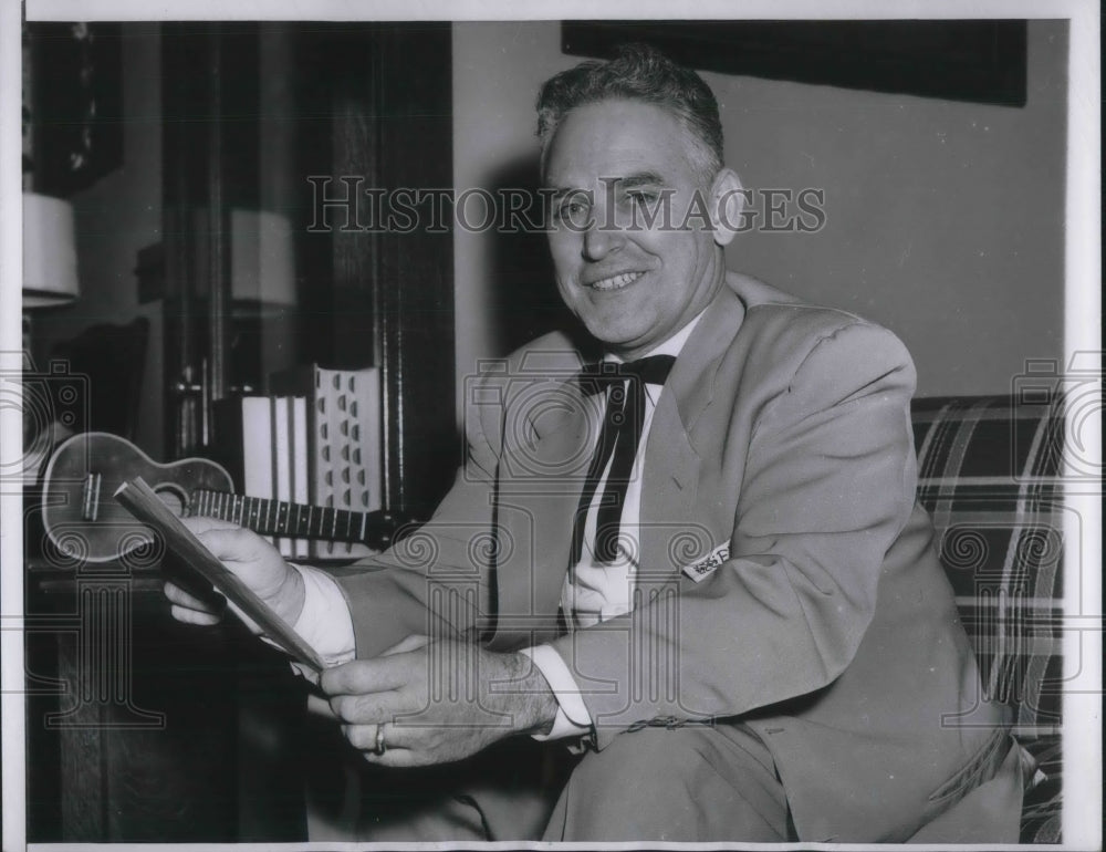 1957 Press Photo Reginald Freeman, musician requested by President to hear music- Historic Images