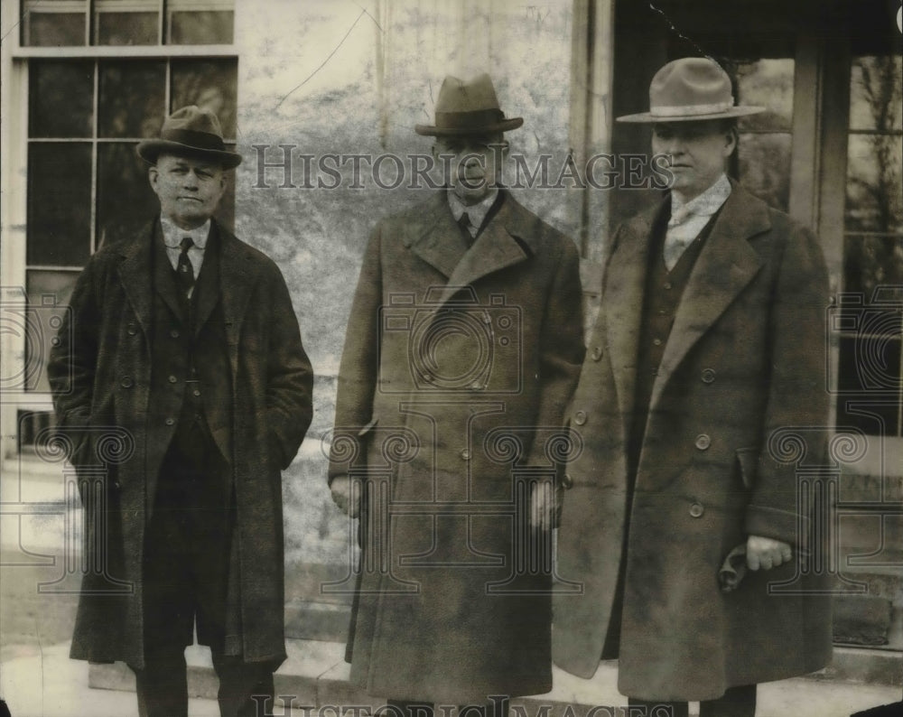 1925 Press Photo Noel Smith, Herbert Work, George Parks to meet Pres. Coolidge- Historic Images