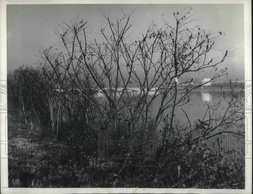 1934 Press Photo Lincoln Memorial 7 Bridge on Potomac River