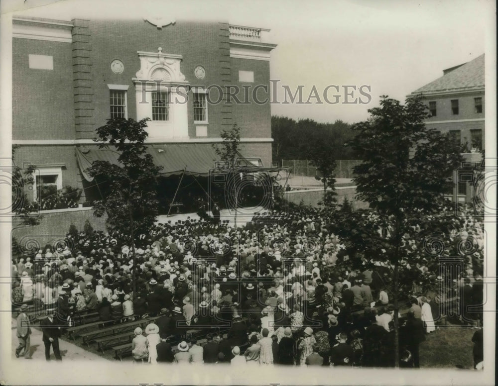 1929 Press Photo View of commencement exercises at Manhatten College. New York