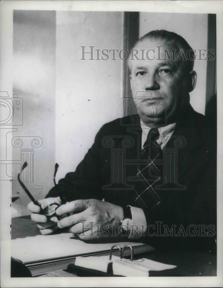 1952 Press Photo Helsinki, Finland site of 15th Olympic, Mayor Yrjo Valkama