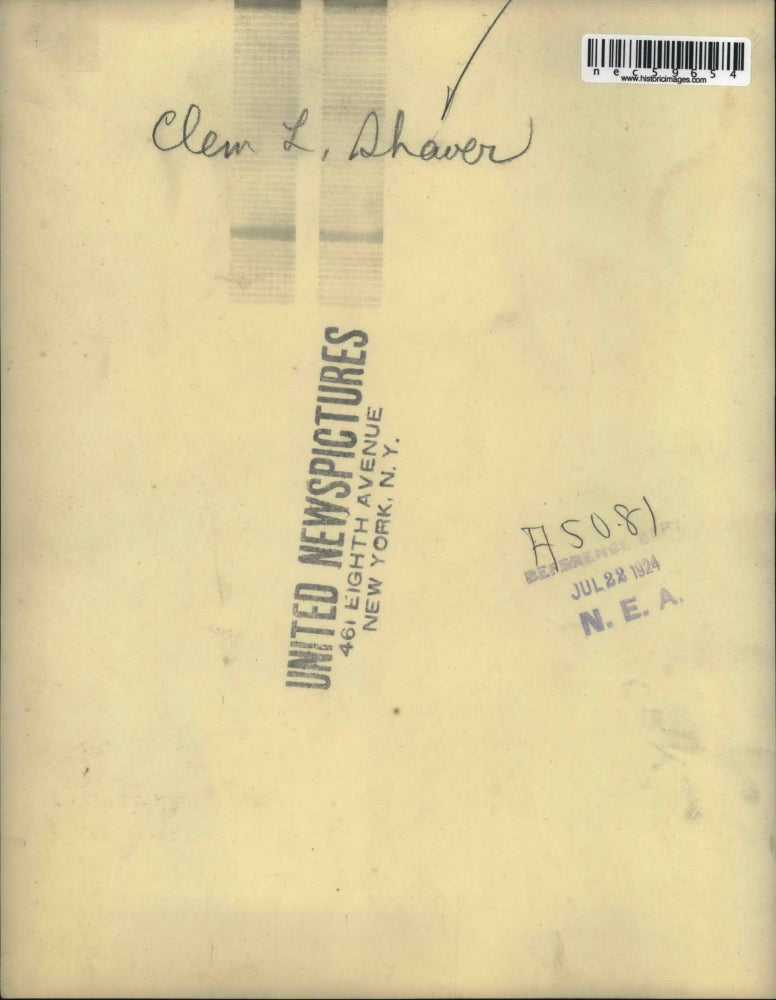 1924 Press Photo Clem S. Shaver in the picture. - nec59654