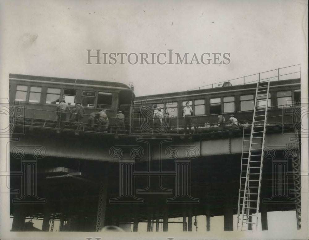 1938 Press Photo Train wreck in NYC - nec59698