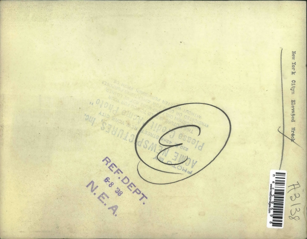 1938 Press Photo Train wreck in NYC - nec59698