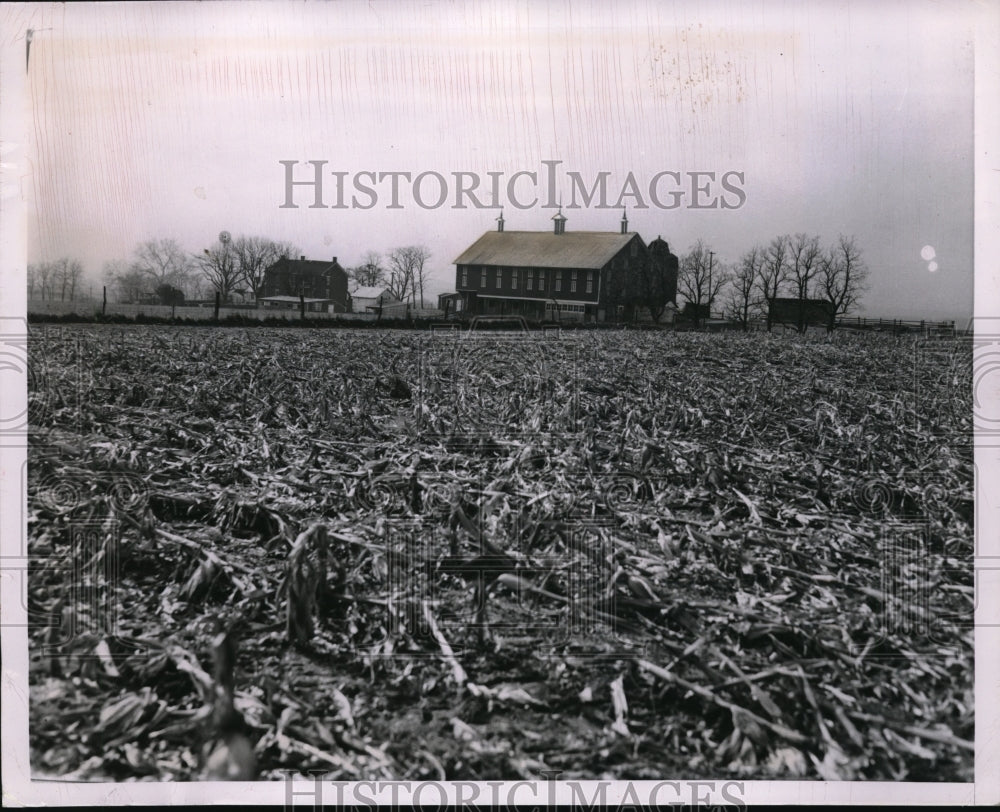 1950 Press Photo President Eisenhower's Gettysburg Home With Barn And Cornfield- Historic Images