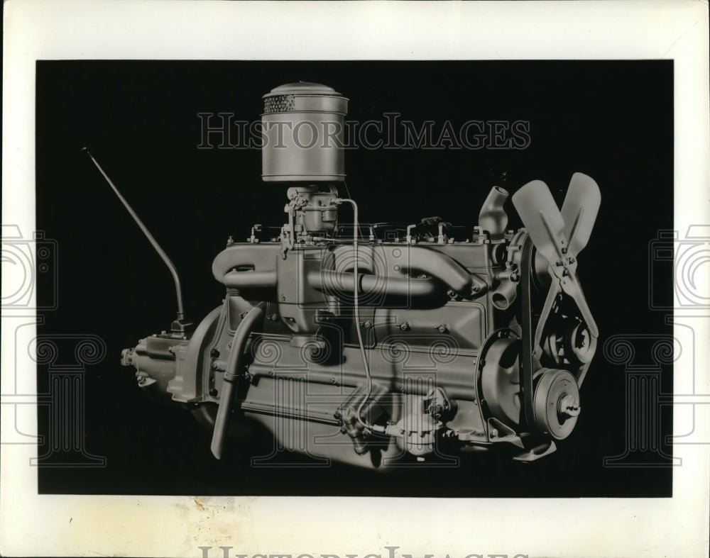 1936 Press Photo Big 110 Horsepower Engine Of 1937 Oldsmobile Eight Automobile