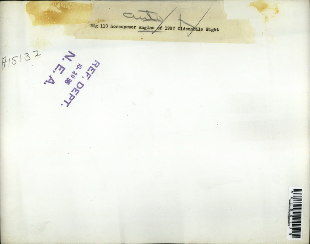 1936 Press Photo Big 110 Horsepower Engine Of 1937 Oldsmobile Eight Automobile