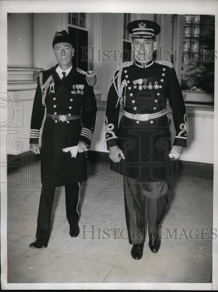 1934 Press Photo Capt. Wilson Brown, Naval Aide &amp; Col. Edwin Watson, Military- Historic Images