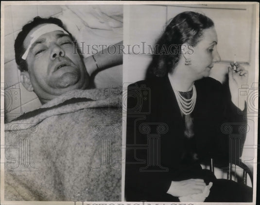 1947 Press Photo Porter Norman shot by Golda Norman in a jealous rage