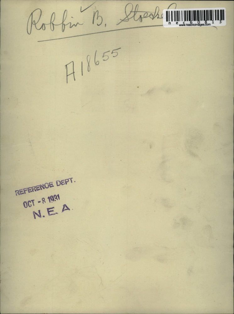 1931 Press Photo Robbin B. Stoeckel