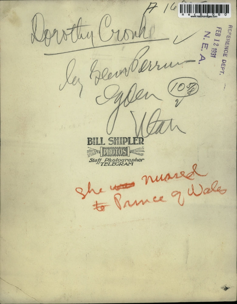 1931 Press Photo Dorothy Cronw of Utah.