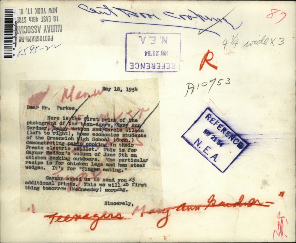 1954 Press Photo Home Economics Students of Greenwich High School