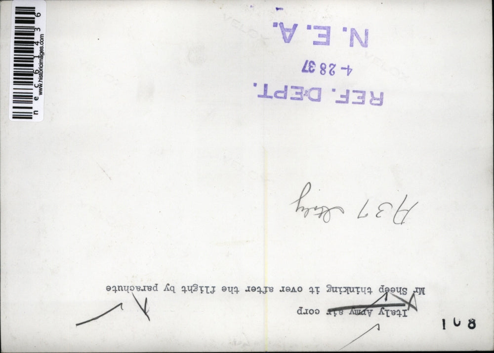 1937 Press Photo Italy Army Air Corp Mr. Sheep