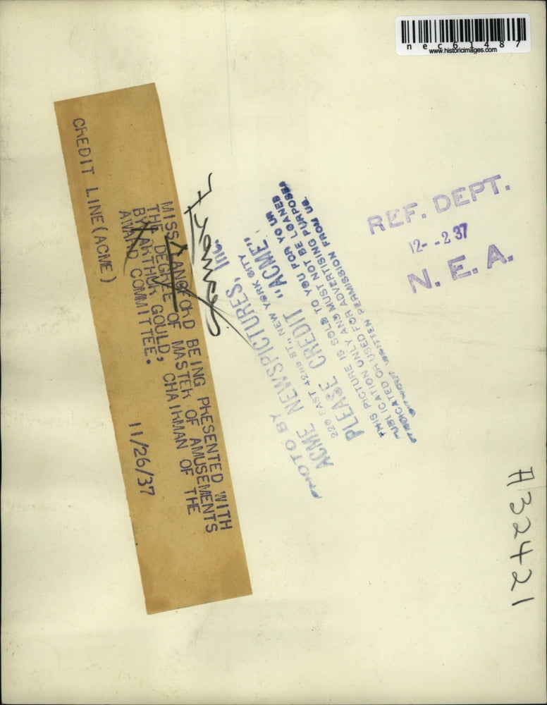 1937 Press Photo Actress Frances Langford & Arthur Gould,Master of Amusement