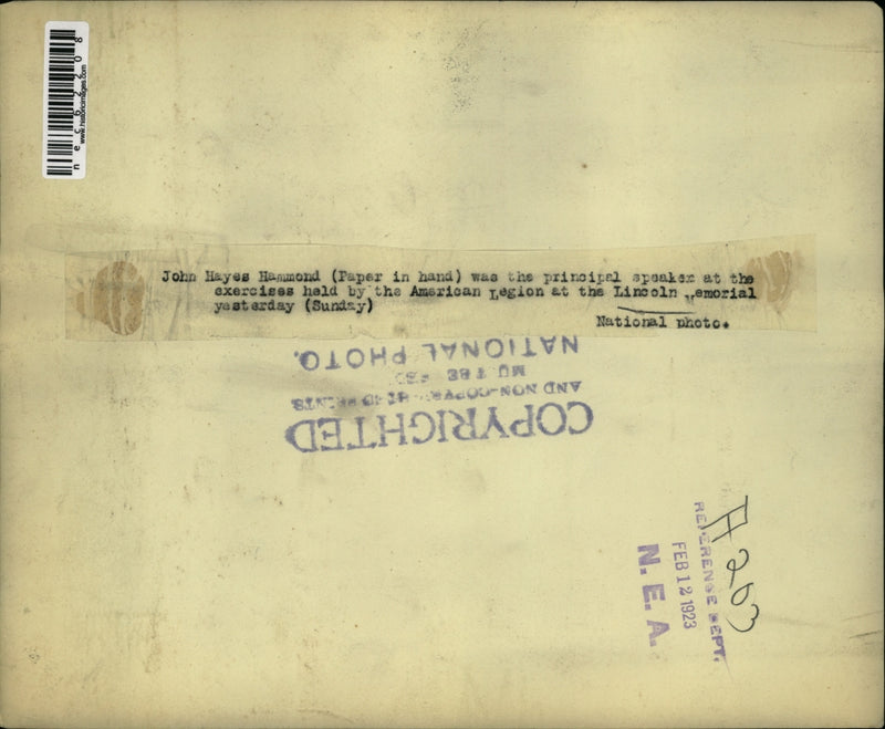 Load image into Gallery viewer, 1923 Press Photo American Legion at the Lincoln Memorial
