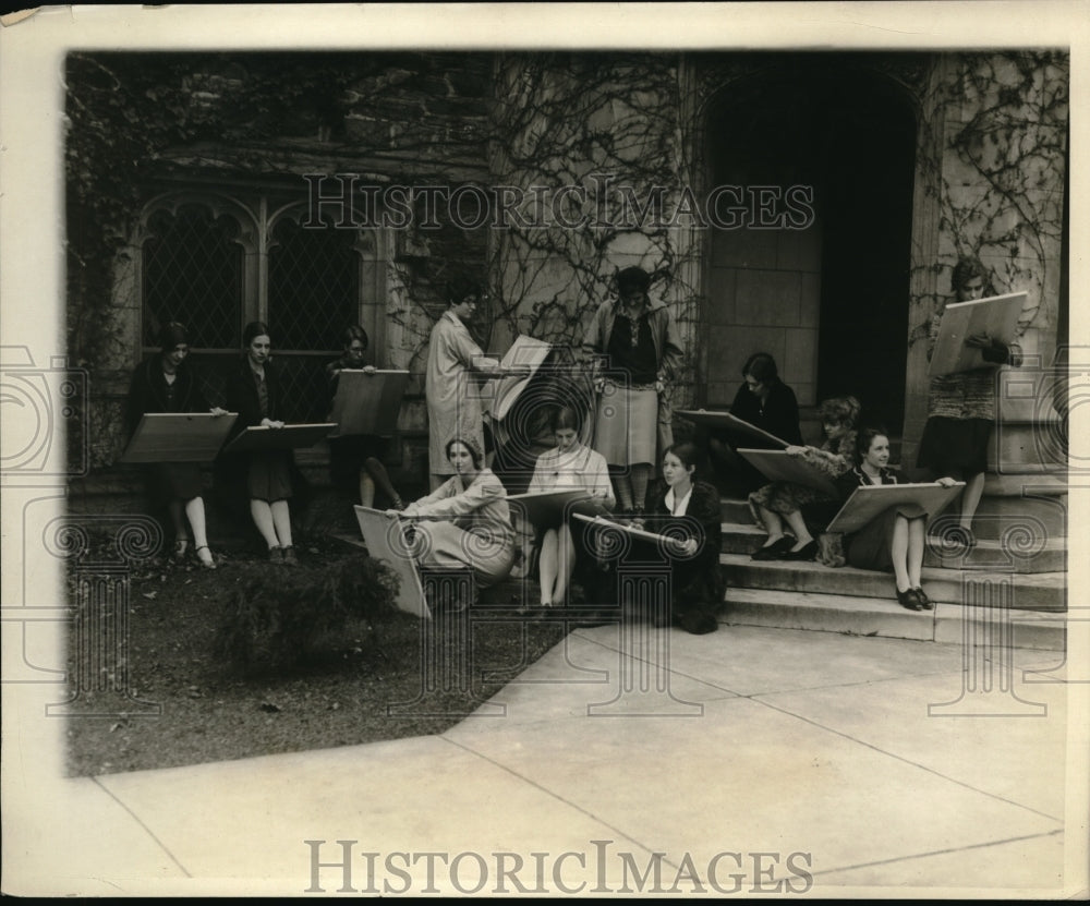 1926 Press Photo Sketch Club, Bryn Mawr College