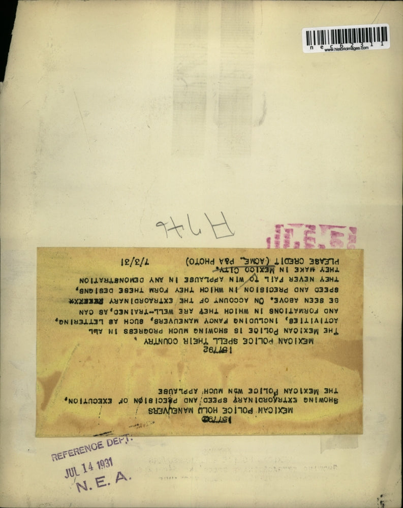 1931 Press Photo Mexican Police showing all progress in all activities