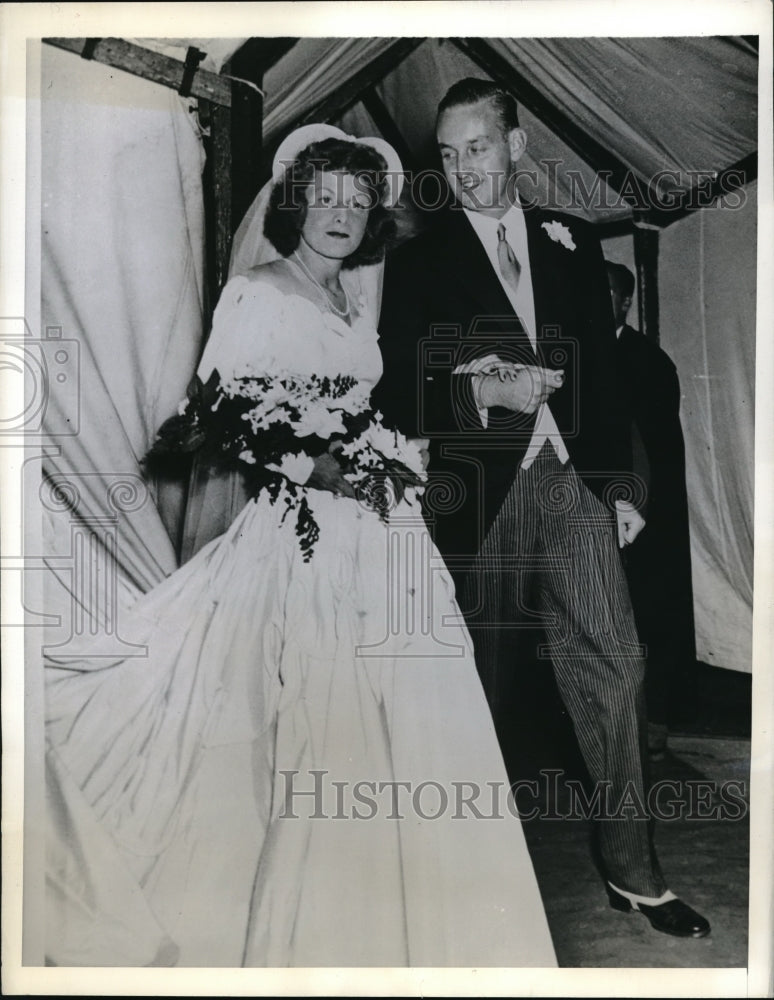 1941 Press Photo Socialite wedding of Miss Anne Pratty and Edmund Twining, Jr.