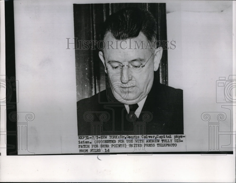 Press Photo Dr. George Calvert ,Capitol physician