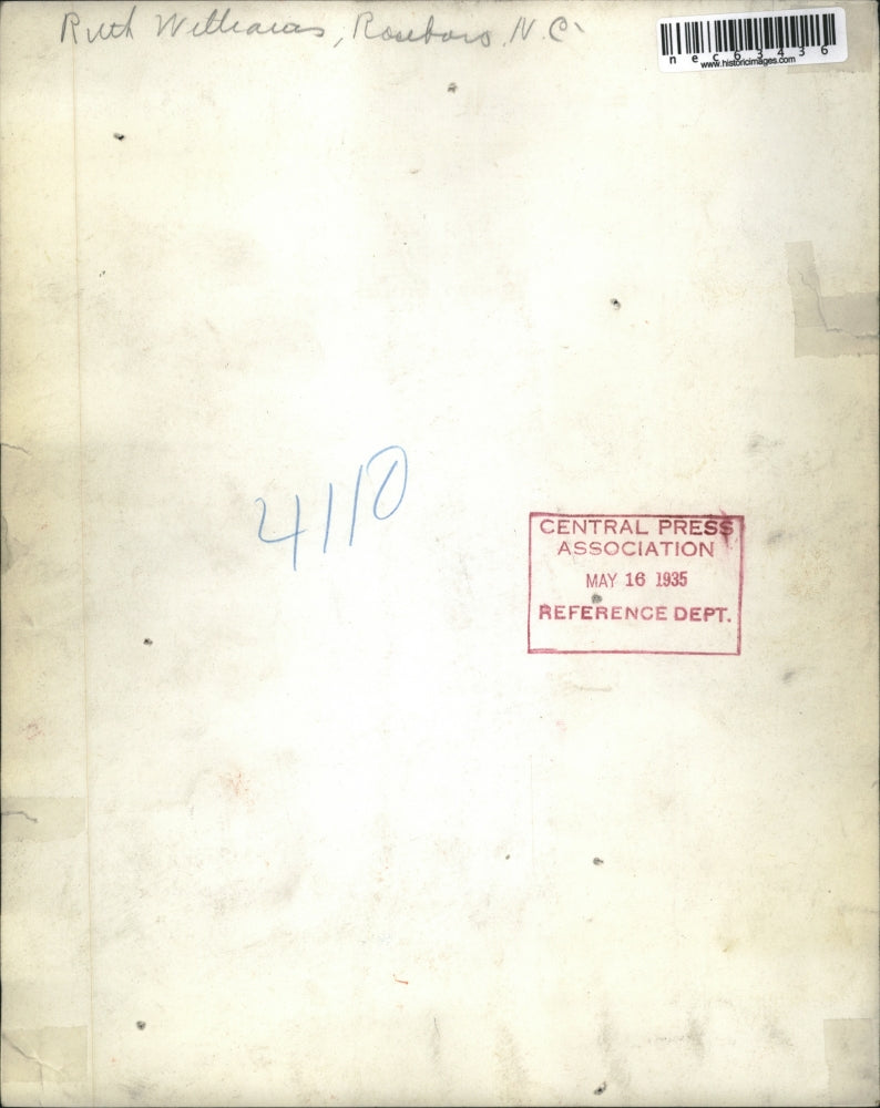 1935 Press Photo Ruth Witlearus of Roseboro, North Carolina - nec63436