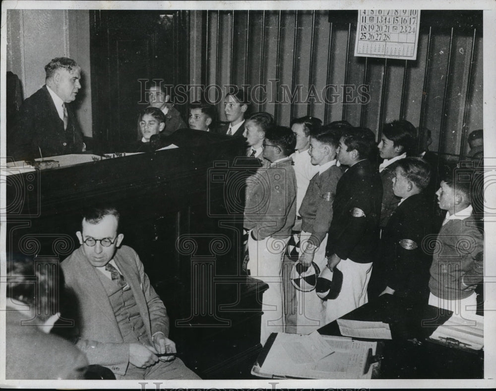 1934 Press Photo San Francisco School Traffic Squad Judge Daniel S. O'Brien