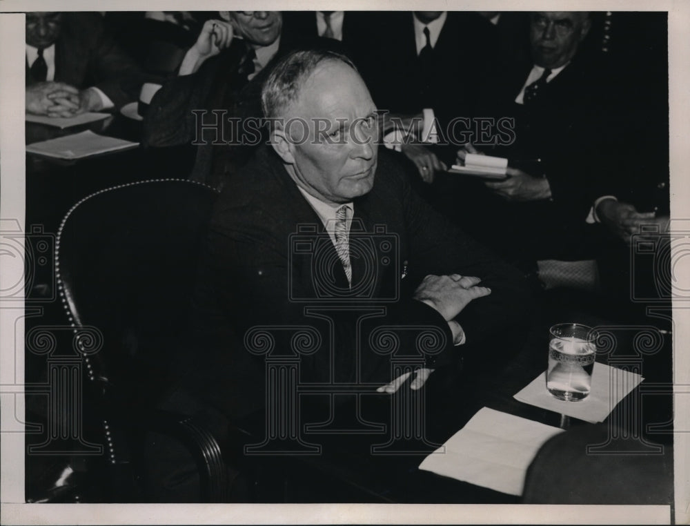 1937 Press Photo W.T. Holmes at Senate Civil Liberties hearing