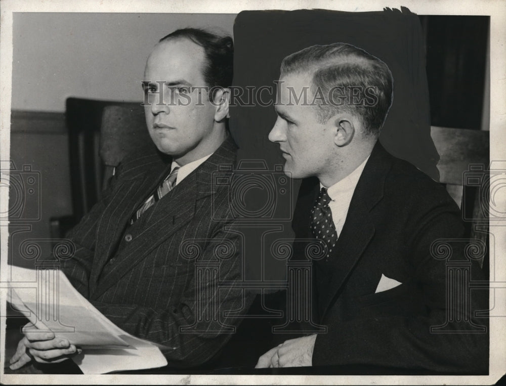 1932 Press Photo Franklin Saemann Jr. Attorney Frank Cantwell - Historic Images