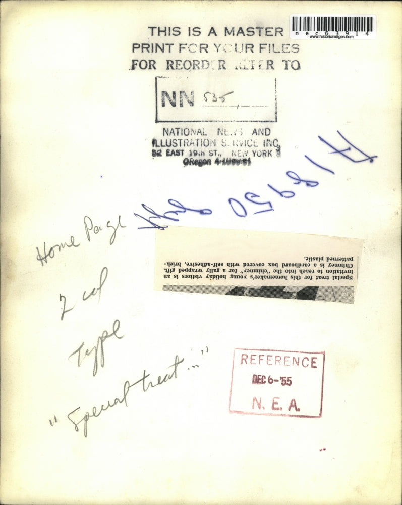 1955 Press Photo Woman Puts Christmas Gifts In Box - nec63914