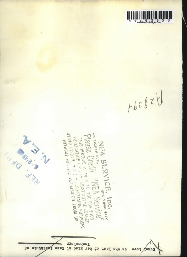 1949 Press Photo Ethel Love at Case Institute of Technology - nec63953