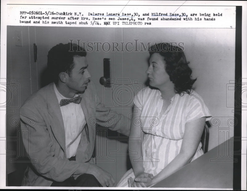 Load image into Gallery viewer, 1958 Press Photo Dolores Lorena Rose and Wilfred Rose held for attempted Murder after her son was
