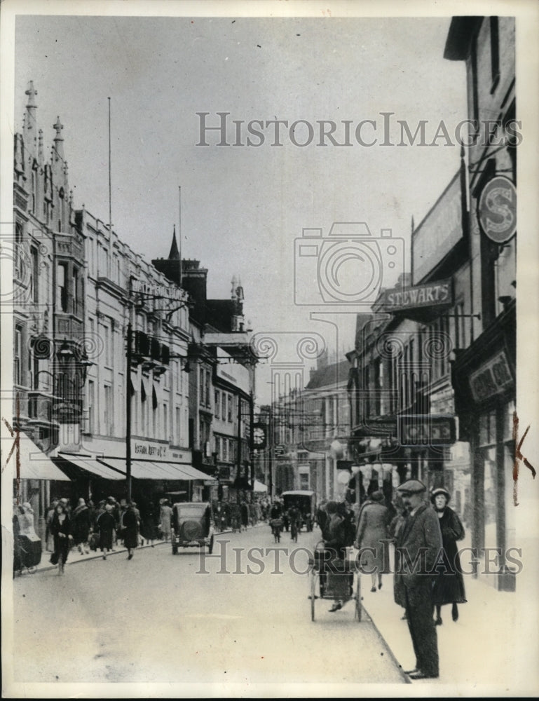 1938 Press Photo Westgate Street in Ipswich, England