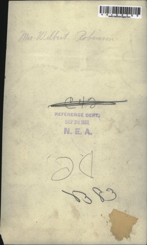 1920 Press Photo Mrs. Wilbert Robertson