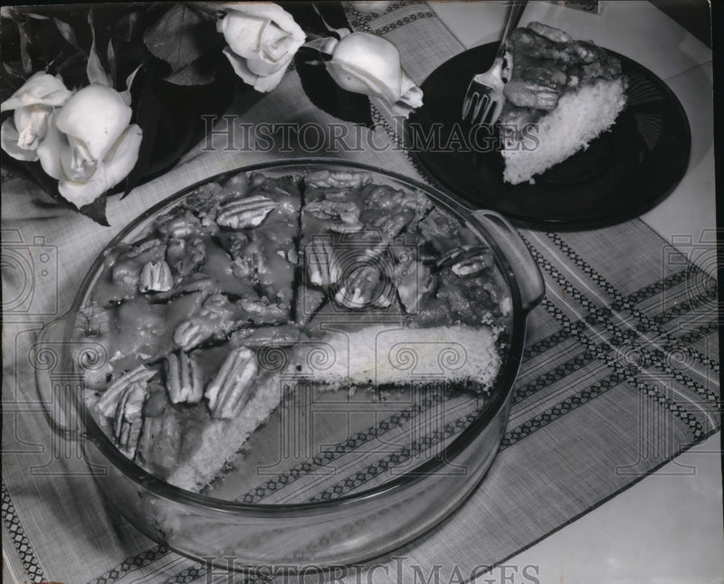 Load image into Gallery viewer, 1941 Press Photo Cake Topped with Pecans
