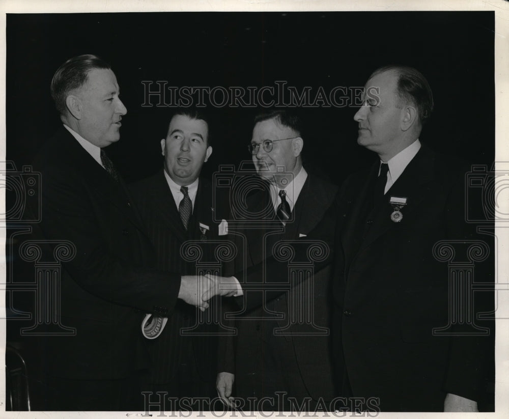 1940 Press Photo Charles Upham, Jen Randolph, Rep W Cartwright,JW Robinson in D.C.