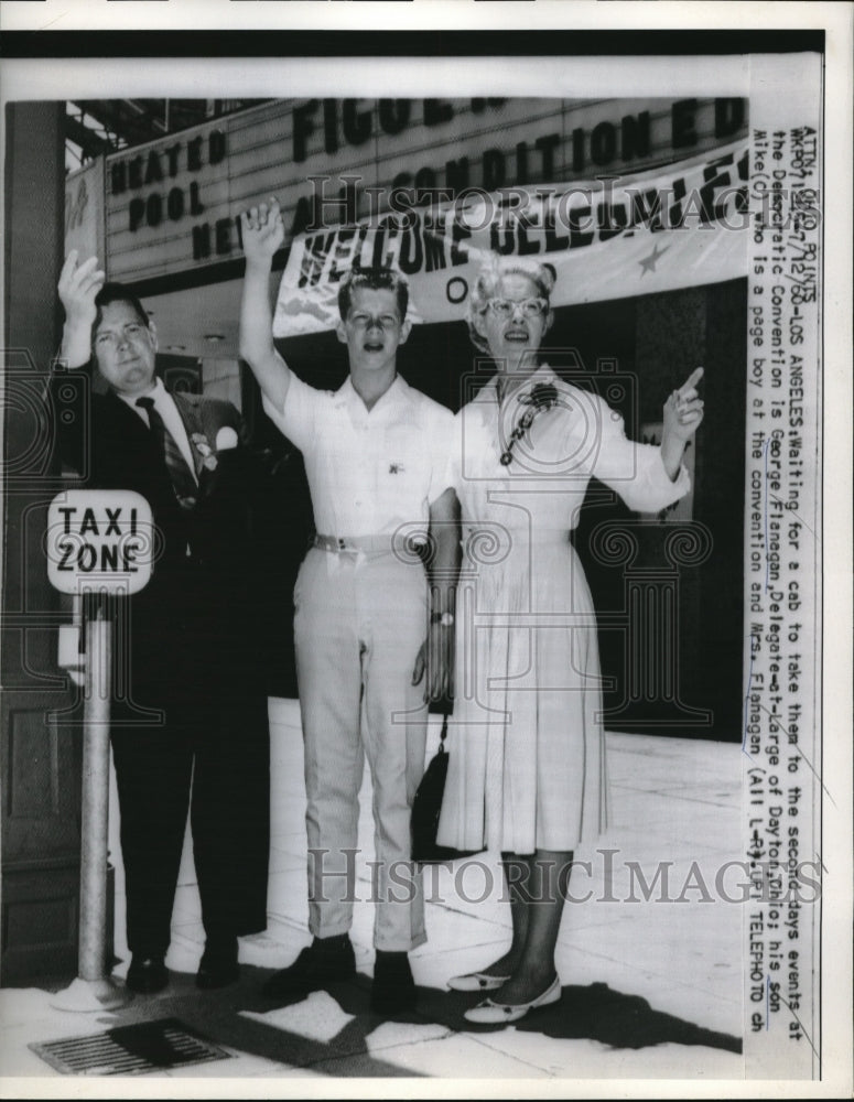 1960 Press Photo Mr & Mrs George Flanagan democratic convention delagates