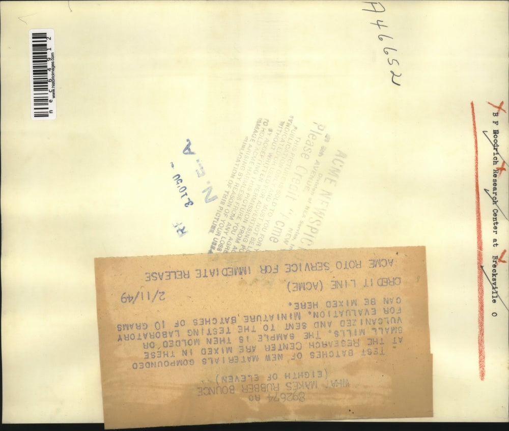 1949 Press Photo Chemists At BF Goodrich Research Center - nec64912