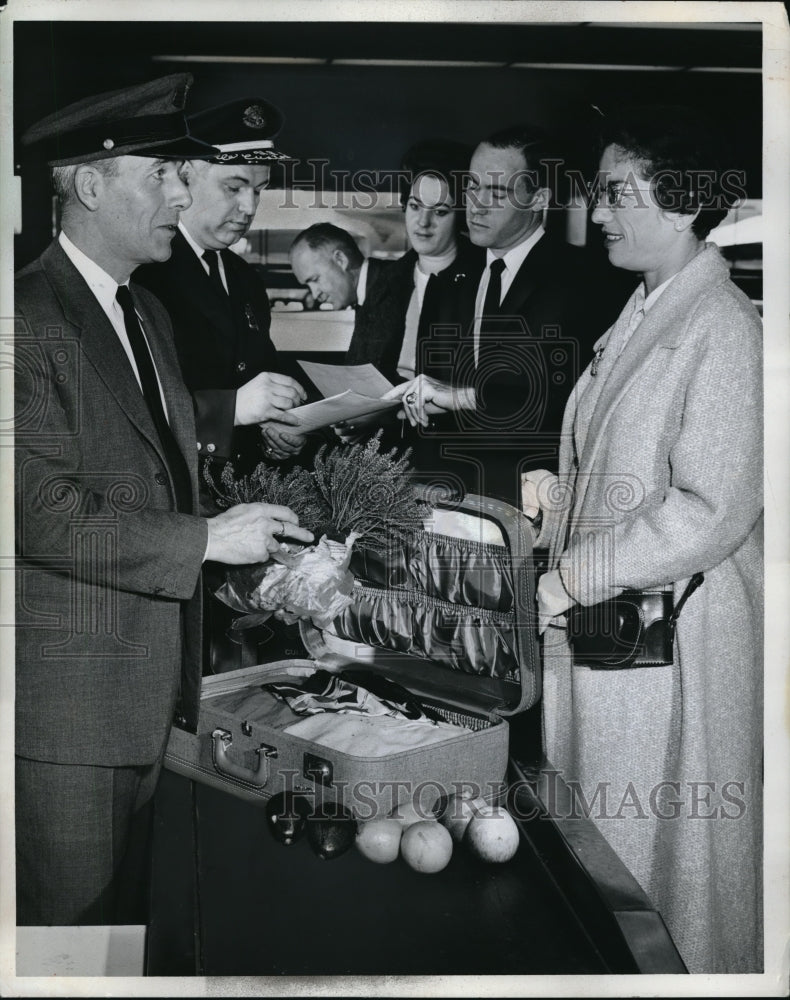 1965 Press Photo Customs inspection at Kennedy Intl airport- Historic Images