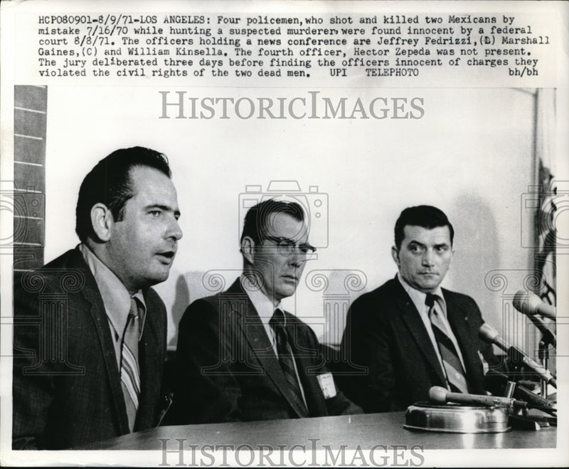 Load image into Gallery viewer, 1971 Press Photo J Fedrizzi M Gaines W Kinsella Innocent of Murder Los Angeles
